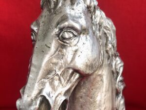 Testa cavallo in bronzo argentato limitata n. 10/10